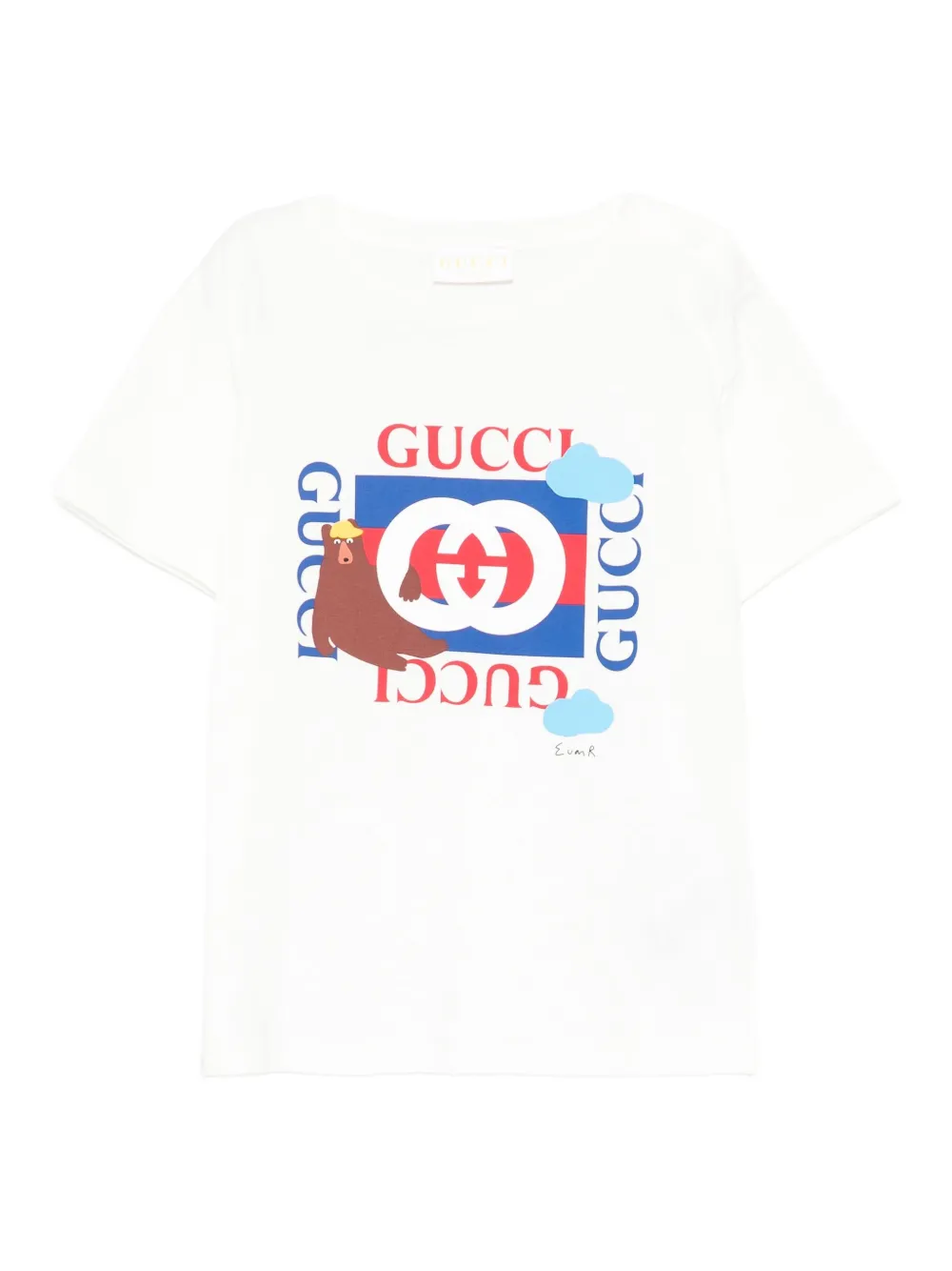 Gucci Kids T-shirt met beerprint Wit