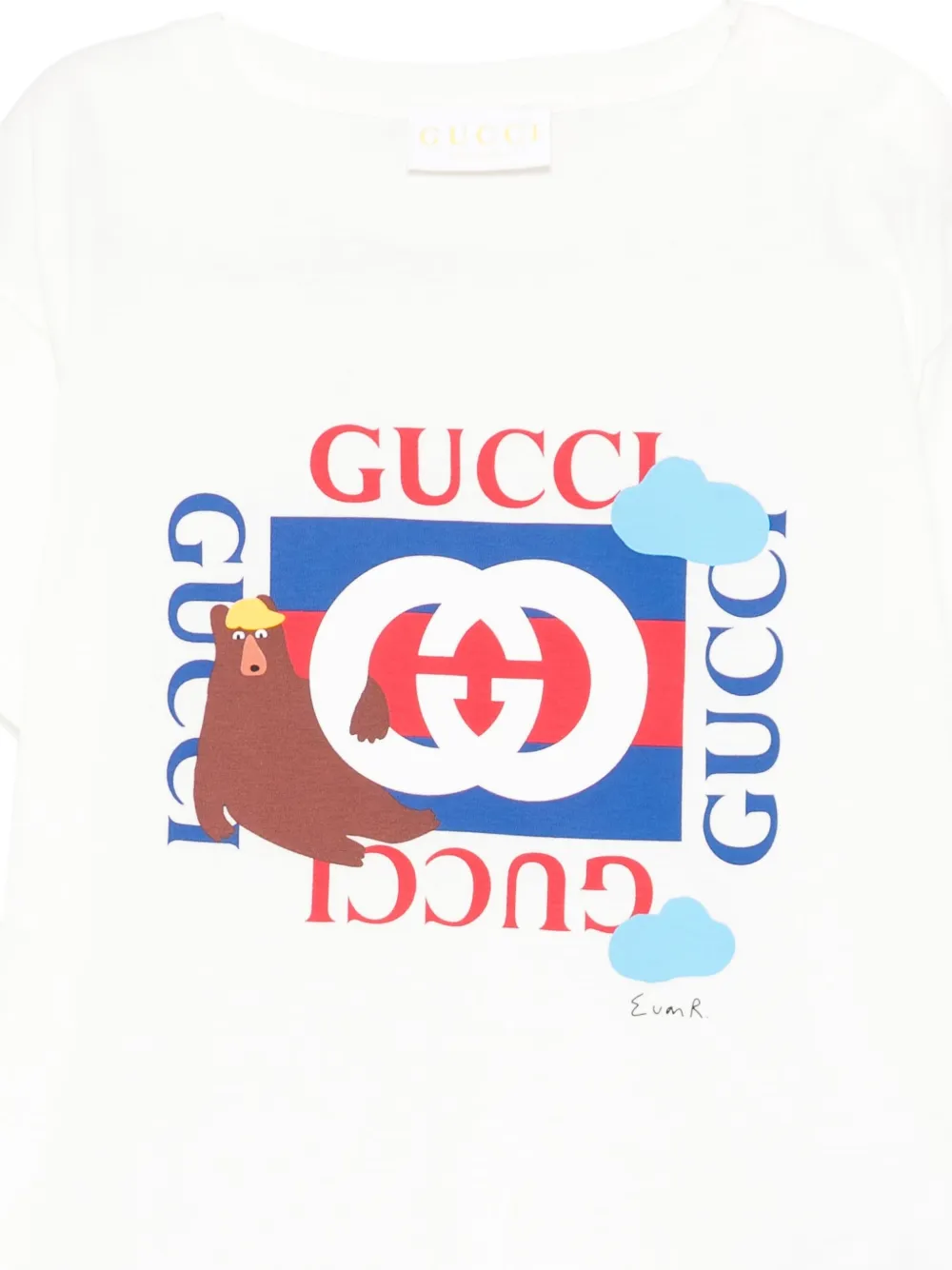Gucci Kids T-shirt met beerprint Wit