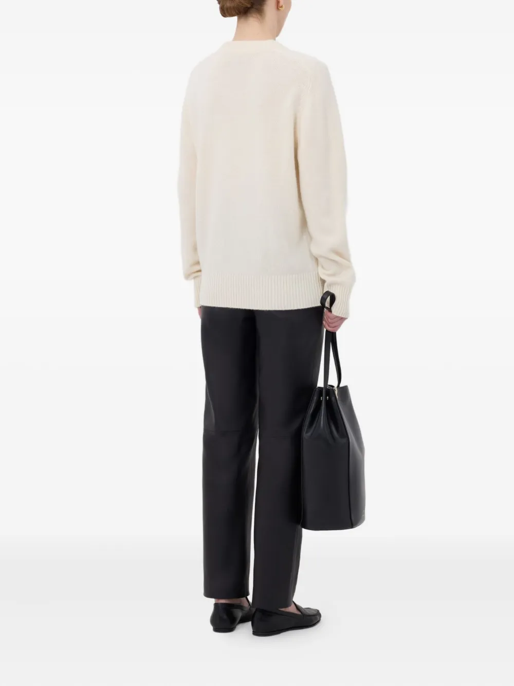 LouLou de Saison Baltra ribbed-hem cashmere sweater Wit
