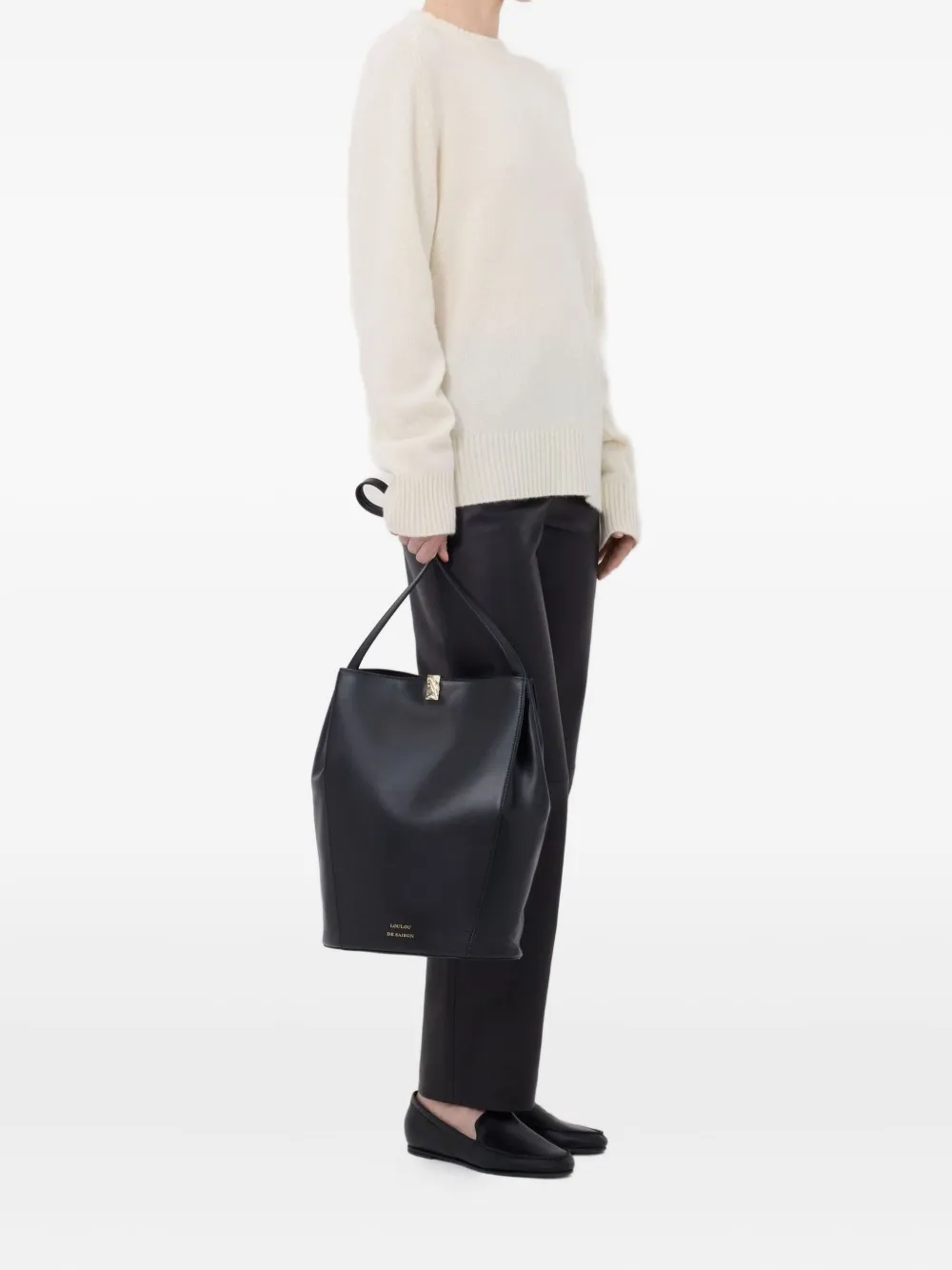 LouLou de Saison Baltra ribbed-hem cashmere sweater Wit