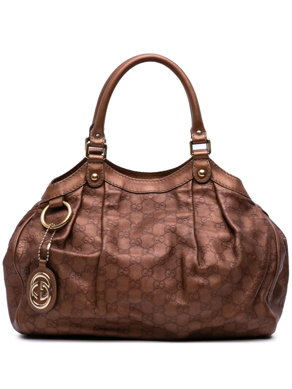 Gucci Pre-Owned 2000-2015 ミディアム グッチシマ スーキー ハンドバッグ - ブラウン Gucci Pre-Owned 2000-2015 ミディアム グッチシマ スーキー ハンドバッグ - ブラウン