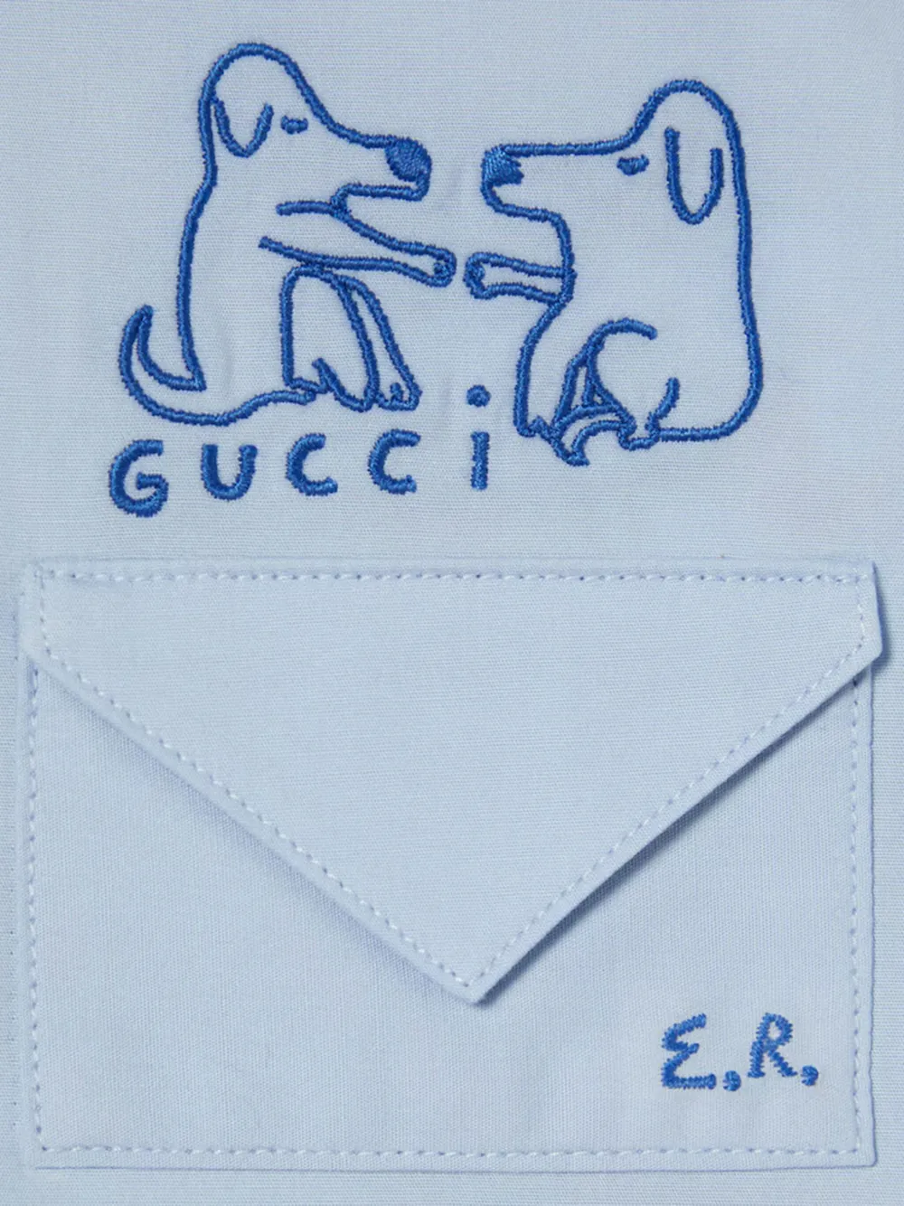 Gucci Kids Shirt met geborduurd logo Blauw