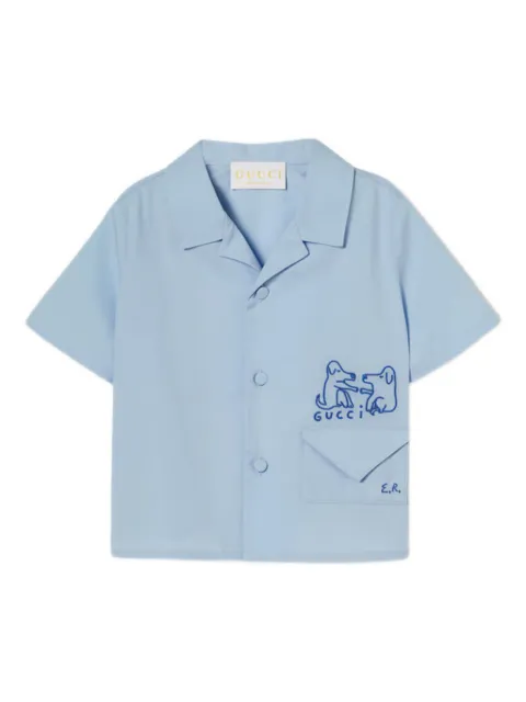 Gucci Kids logo-embroidered short-sleeve shirt
