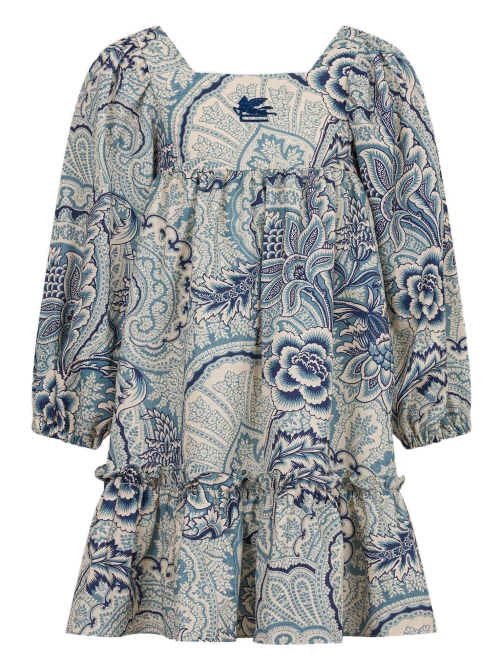 ETRO KIDS Jurk met bloe print Blauw