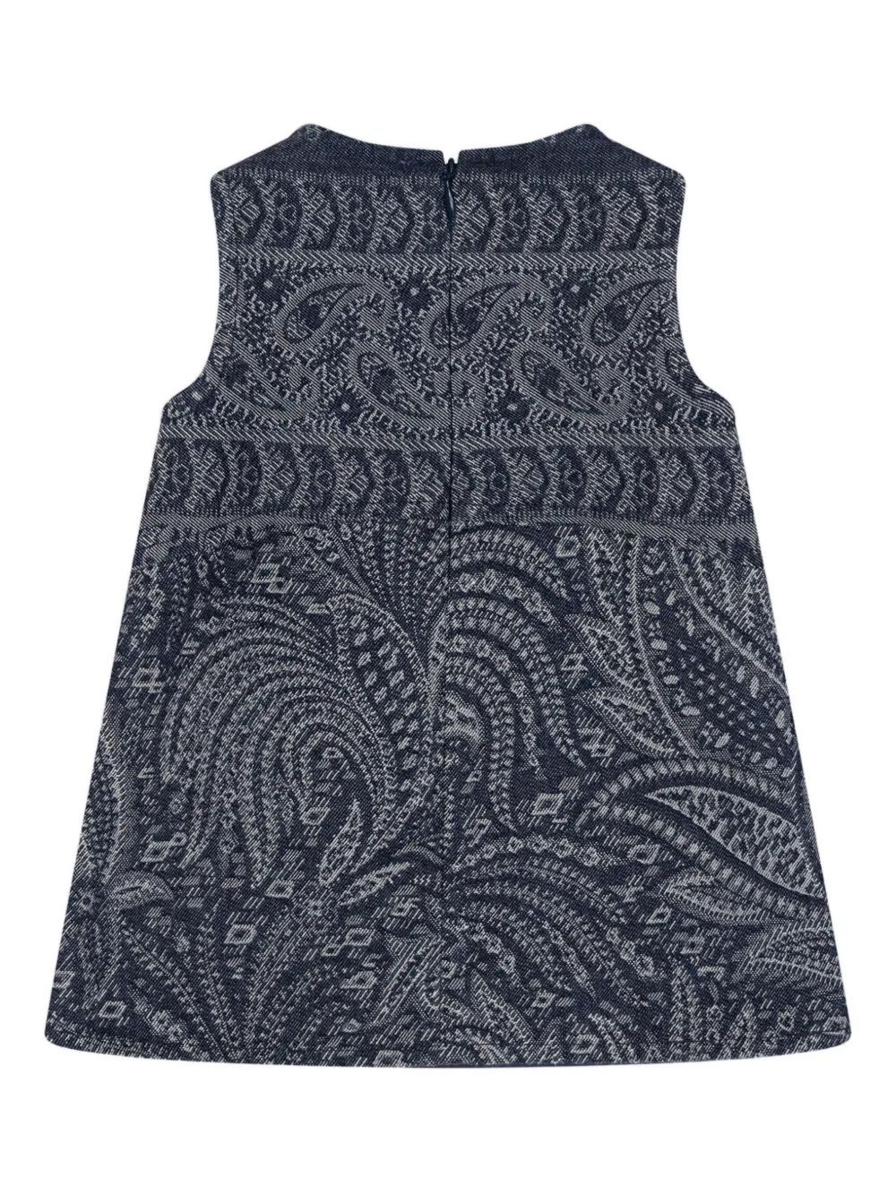 ETRO KIDS Jurk met paisley-jacquard Blauw