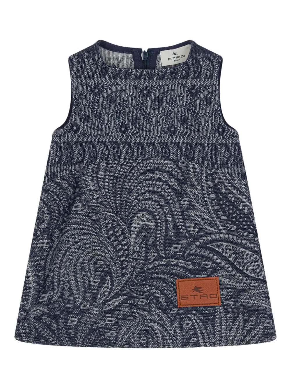 ETRO KIDS Jurk met paisley-jacquard Blauw