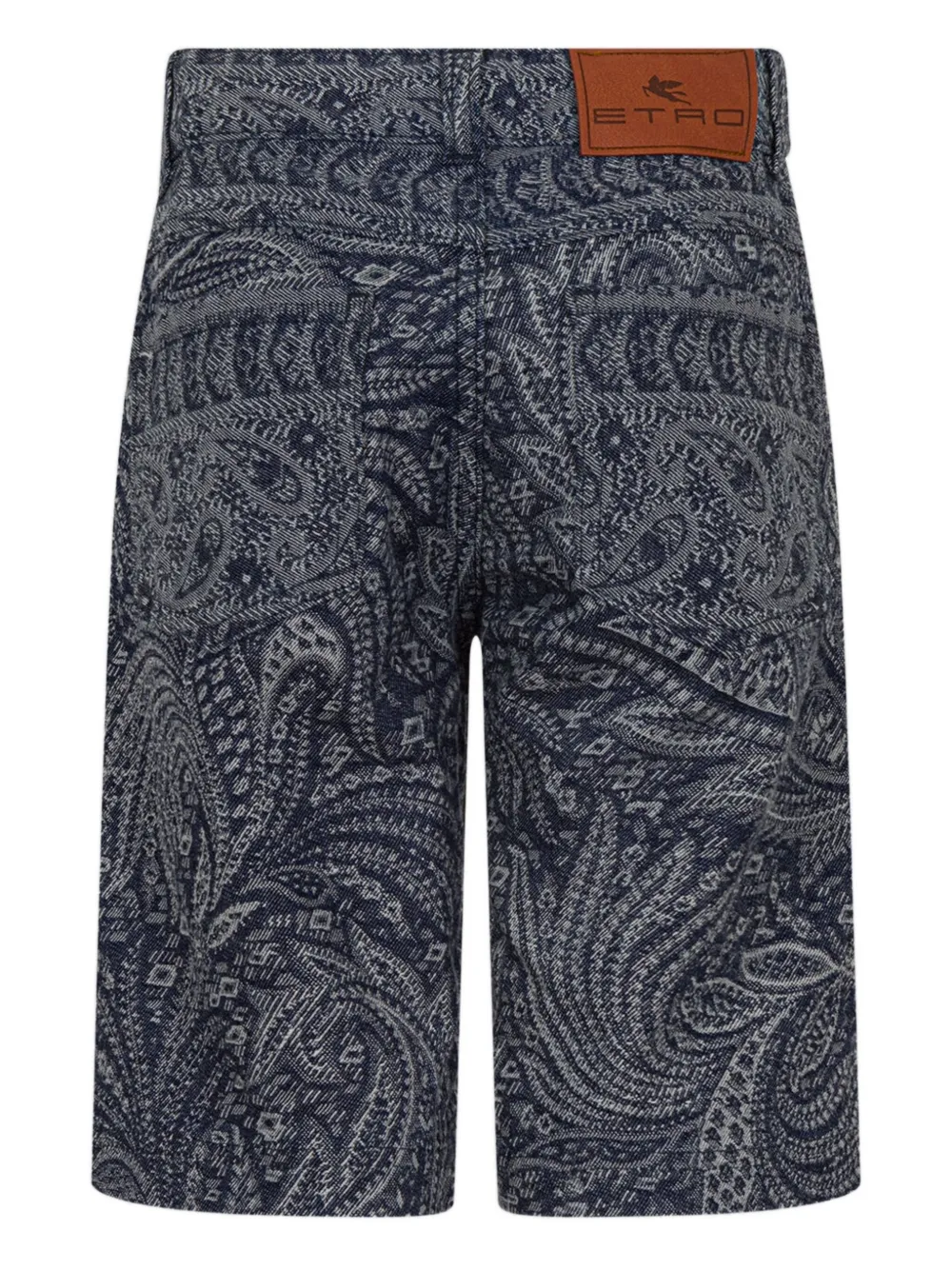 ETRO KIDS Denim shorts met paisley jacquard Blauw