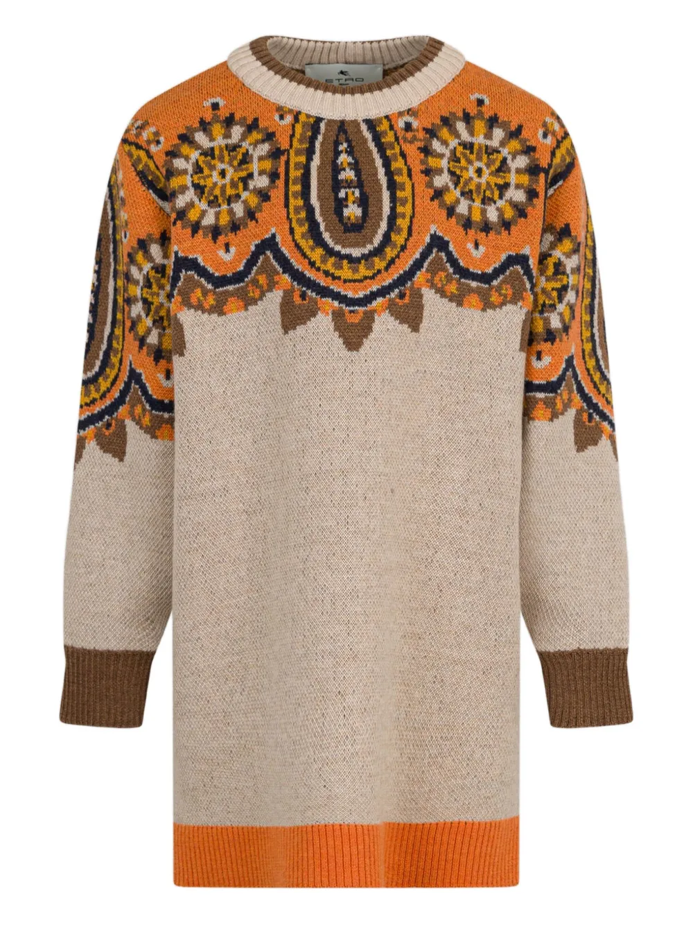 ETRO KIDS paisley jacquard dress Beige