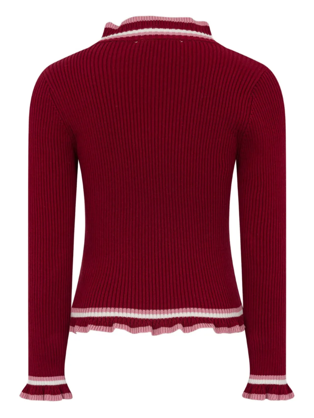 ETRO KIDS Geribbelde trui met geborduurde Pegasus Rood