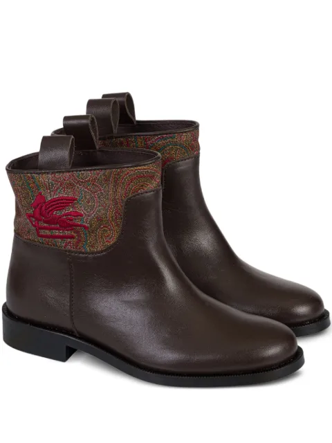 ETRO KIDS paisley-jacquard embroidered boots