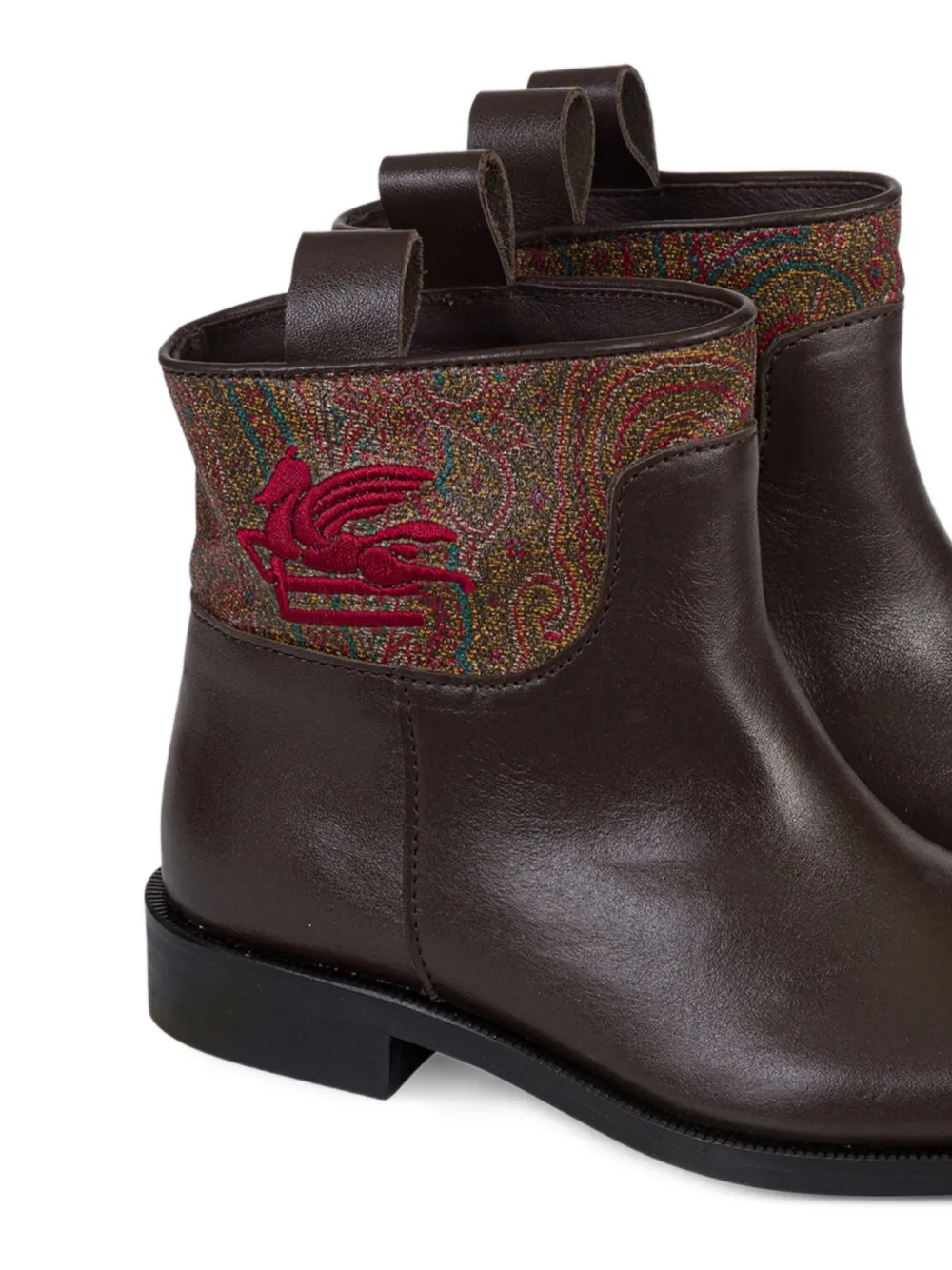 ETRO KIDS Laarzen met geborduurd paisley-jacquard - Zwart