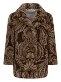 ETRO KIDS paisley jacquard wool coat - Brown