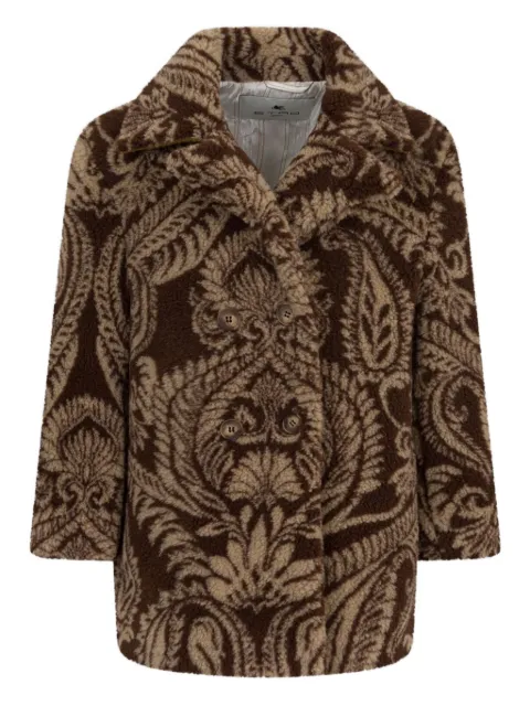 ETRO KIDS paisley jacquard wool coat