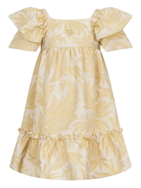 ETRO KIDS ruffled paisley jacquard dress