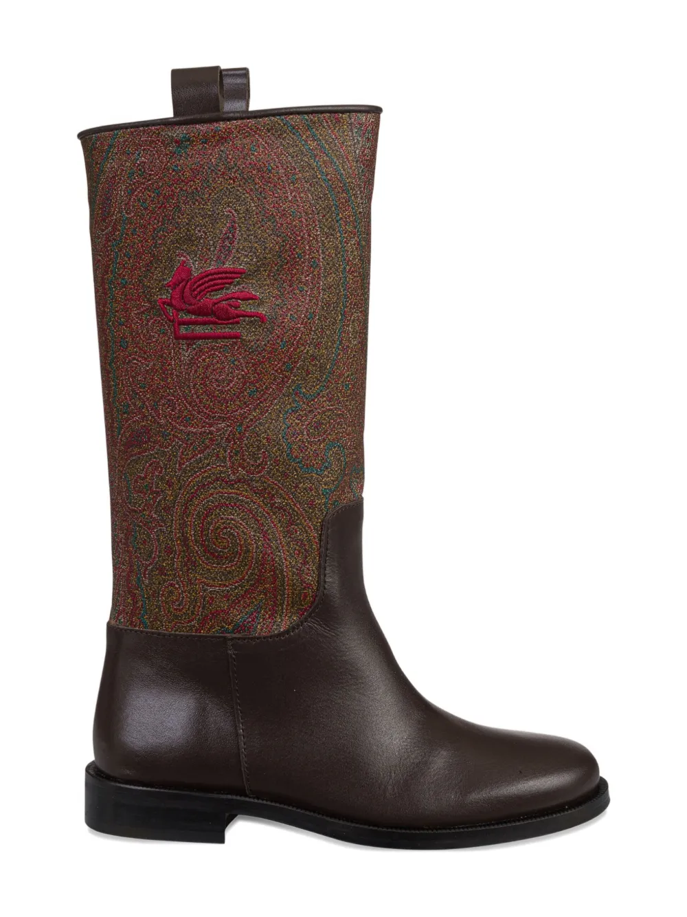 ETRO KIDS paisley jacquard boots Brown