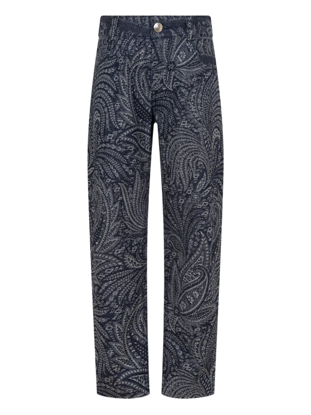ETRO KIDS paisley-jacquard jeans Blauw