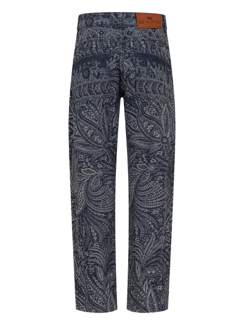 ETRO KIDS paisley-jacquard jeans Blauw