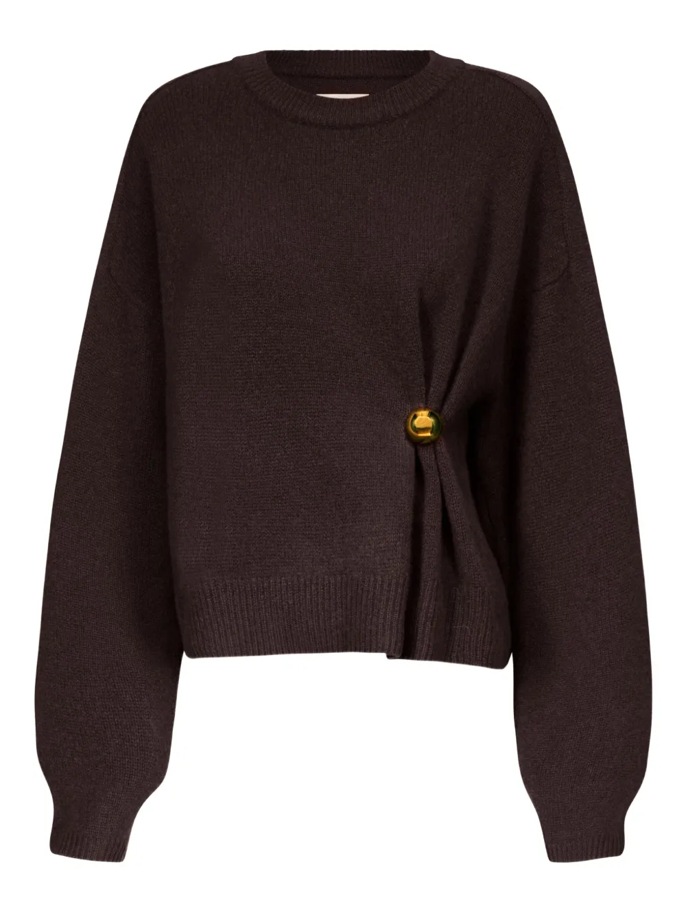 LouLou de Saison Trui met ronde hals en metallic-ornament Brown