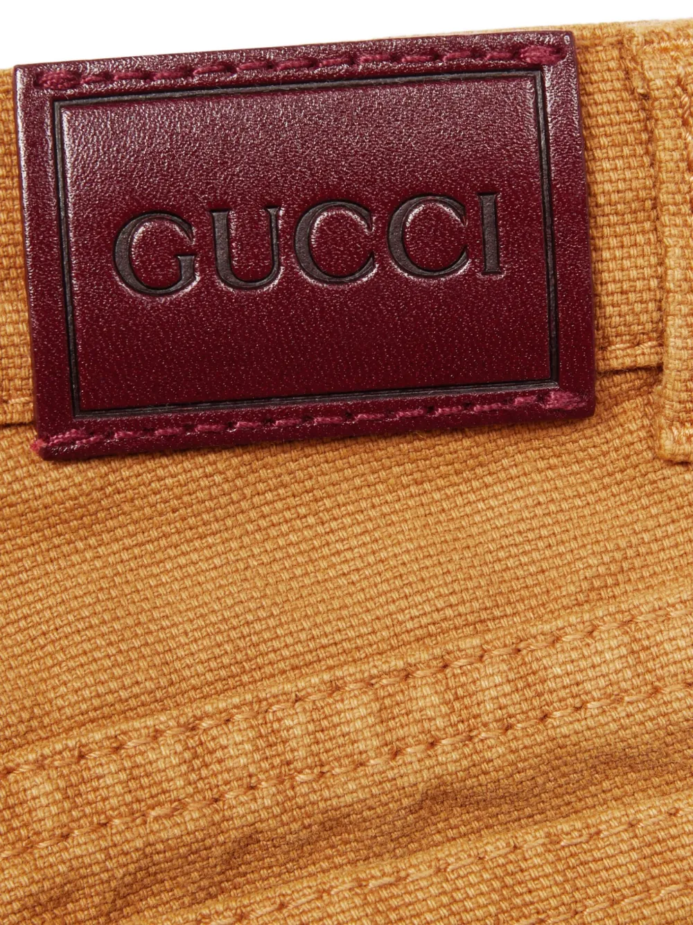 Gucci Kids Jeans met leren patch Geel