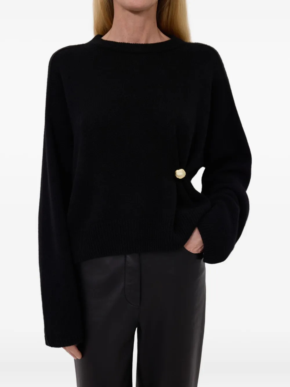 LouLou de Saison Bill gedrapeerde trui met metallic-ornament Zwart