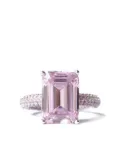 Izabel Display Mega emerald-cut pave ring - Pink