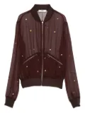 SIEDRES Amelie gold-embellished bomber jacket - Brown