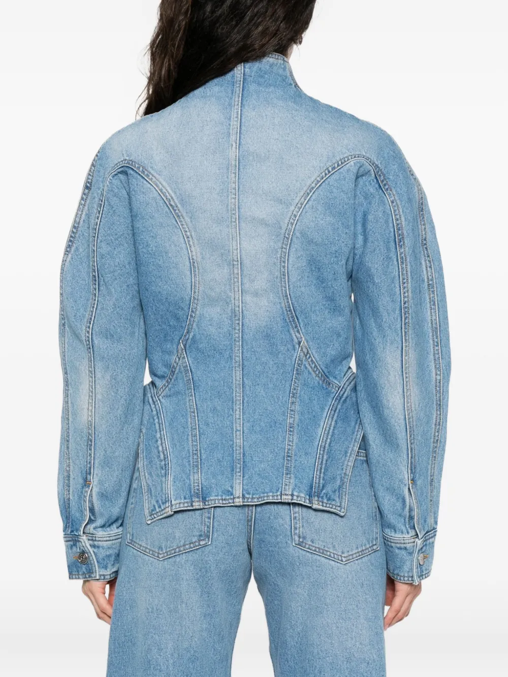 Mugler Denim jack Blauw