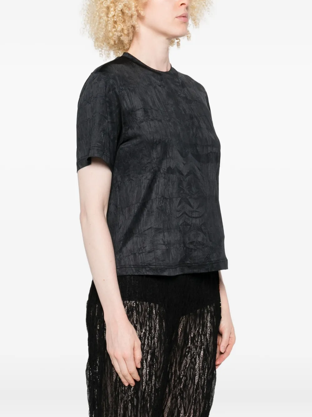 SIEDRES logo-detail T-shirt Zwart