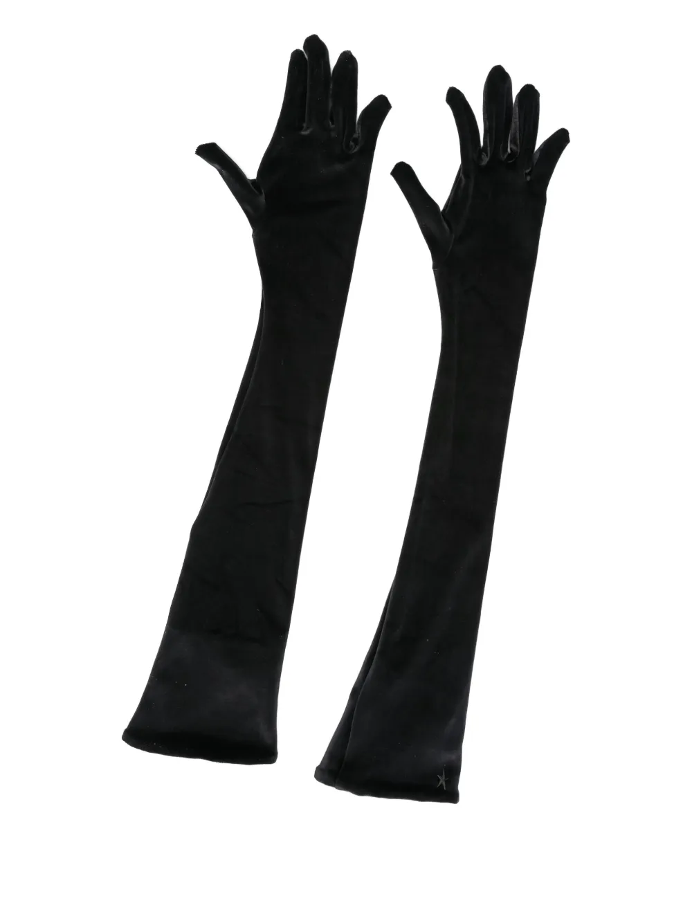 Mugler Handschoenen verfraaid met logo Zwart