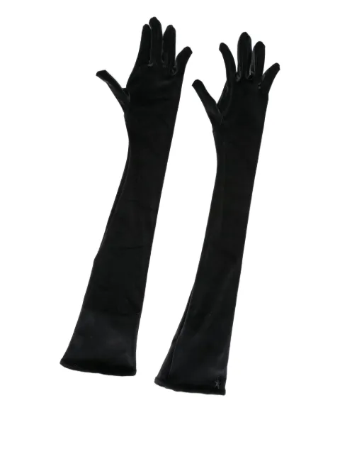 Mugler logo-embellished long gloves