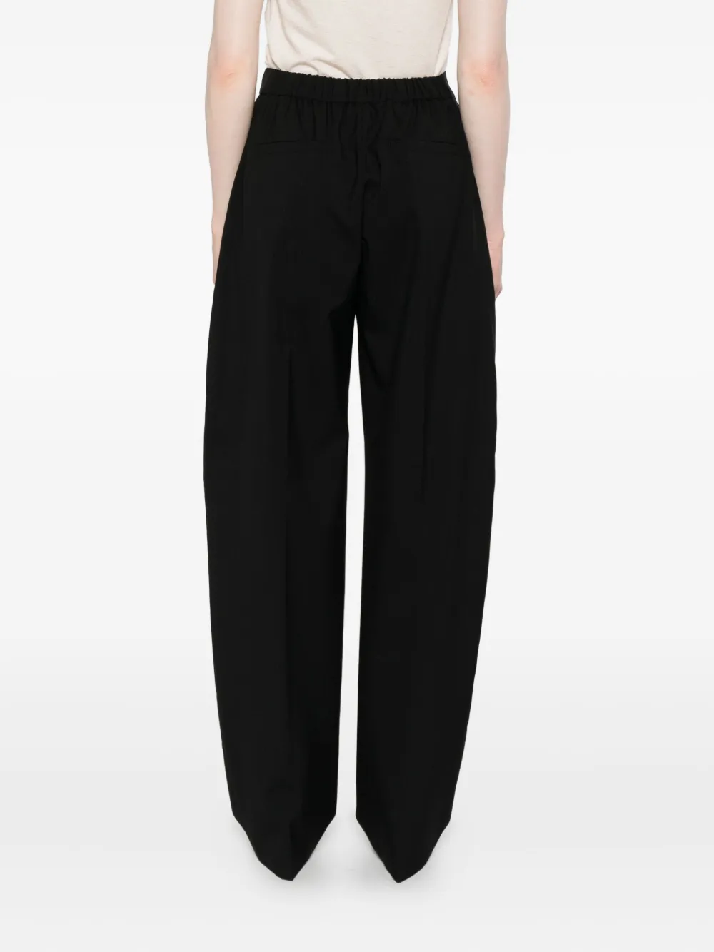 Sportmax Wollen broek met knoopsluiting Zwart