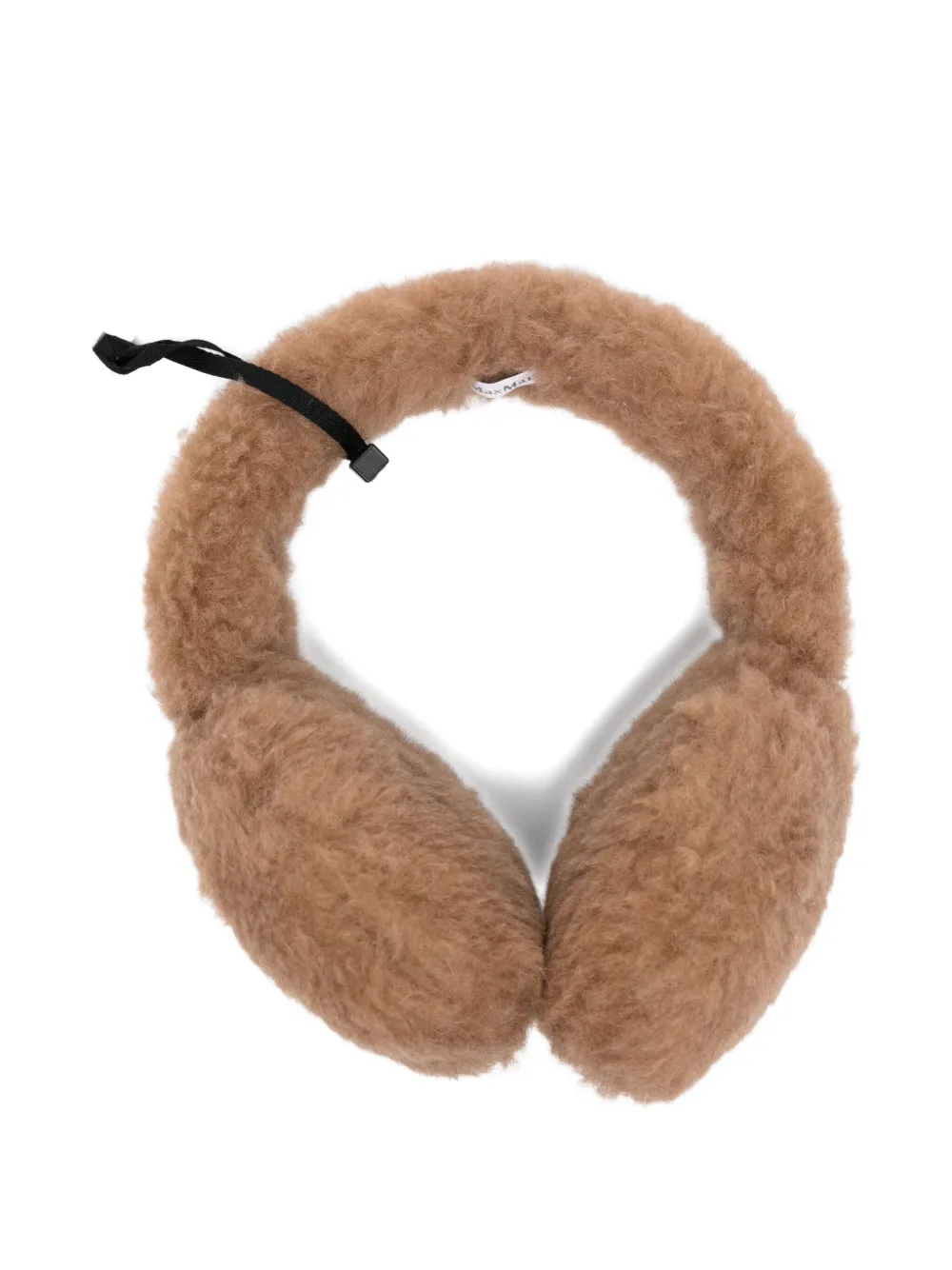 Max Mara Muffy Earmuff Monogram Wool Silk Blend In Brown