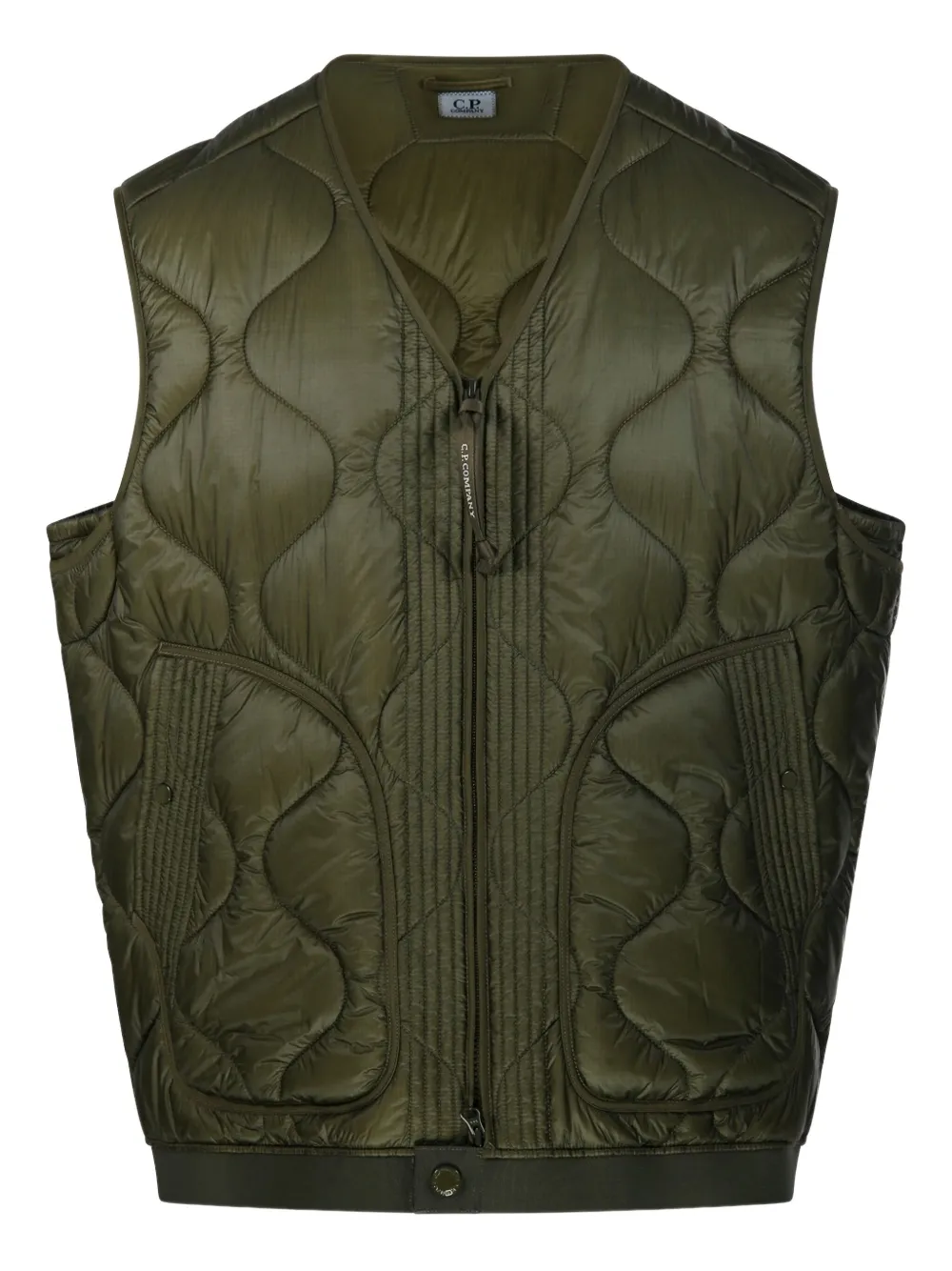 C.P. Company zip-up quilted vest - グリーン C.P. Company zip-up quilted vest - グリーン