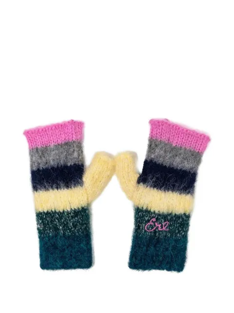 ERL striped embroidered mittens