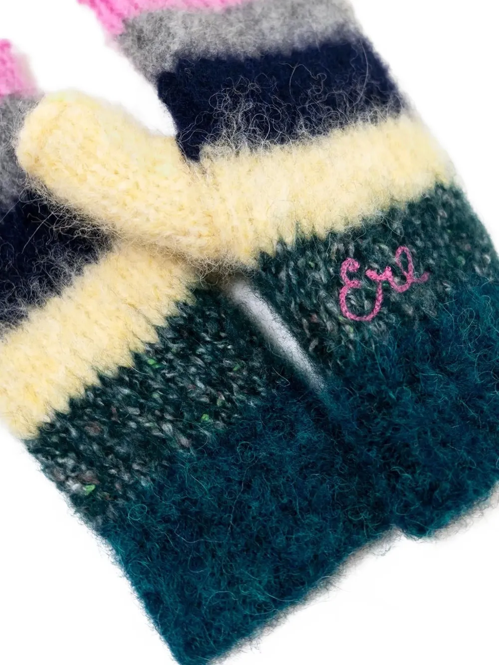 ERL striped embroidered mittens | Image 2