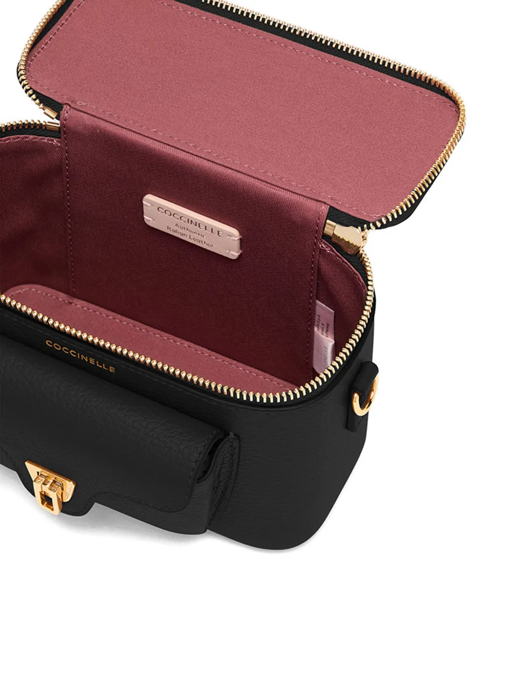 Coccinelle mini zip-top satchel bag Zwart