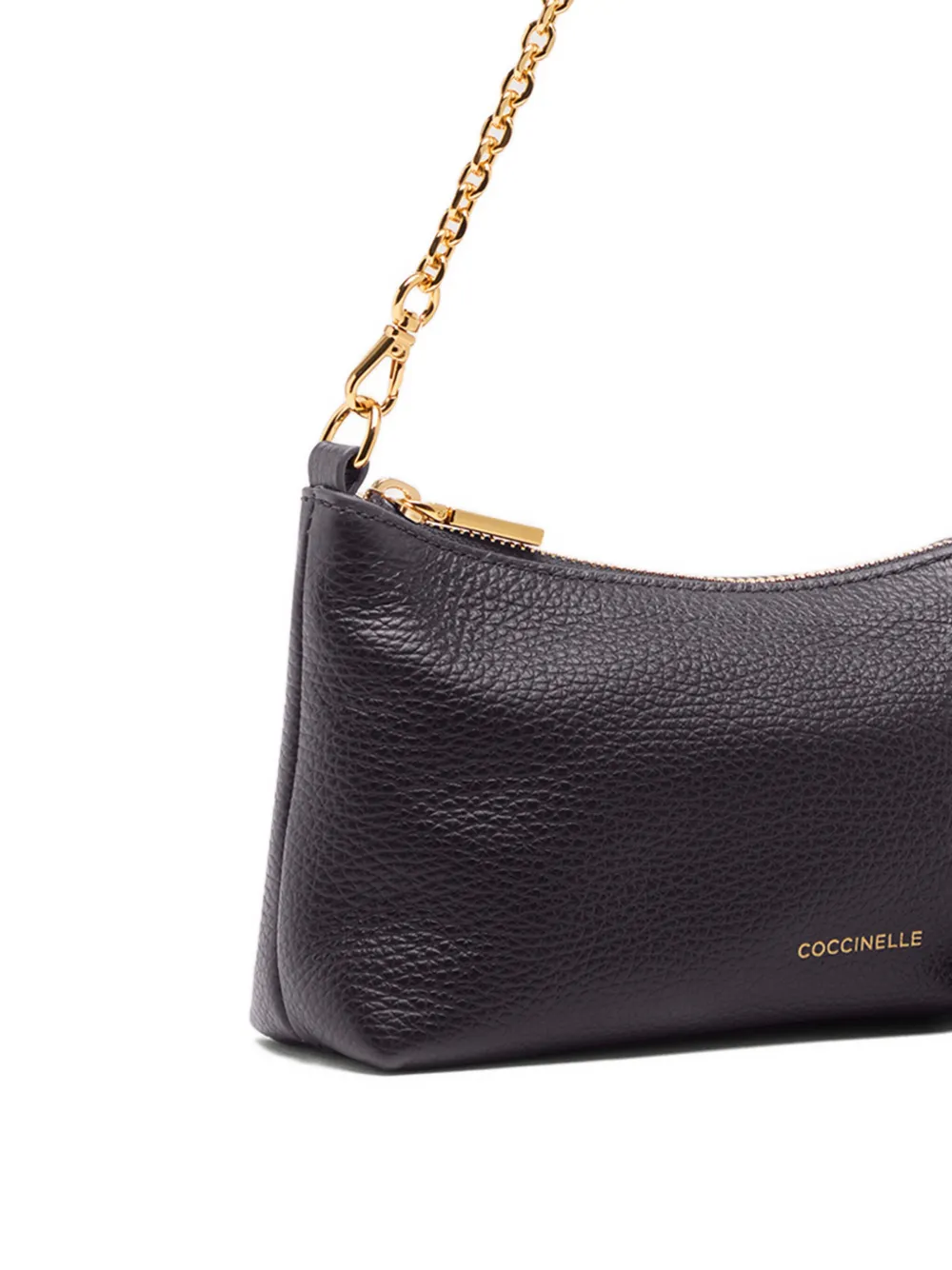 Coccinelle Aura chain-strap leather shoulder bag Paars