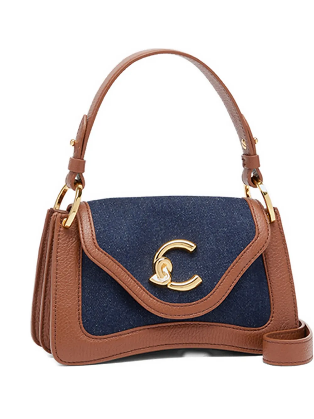 Coccinelle Mini C-me Denin Cross Body Bag In Blue