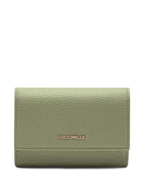 Coccinelle Metallic soft leather trifold wallet