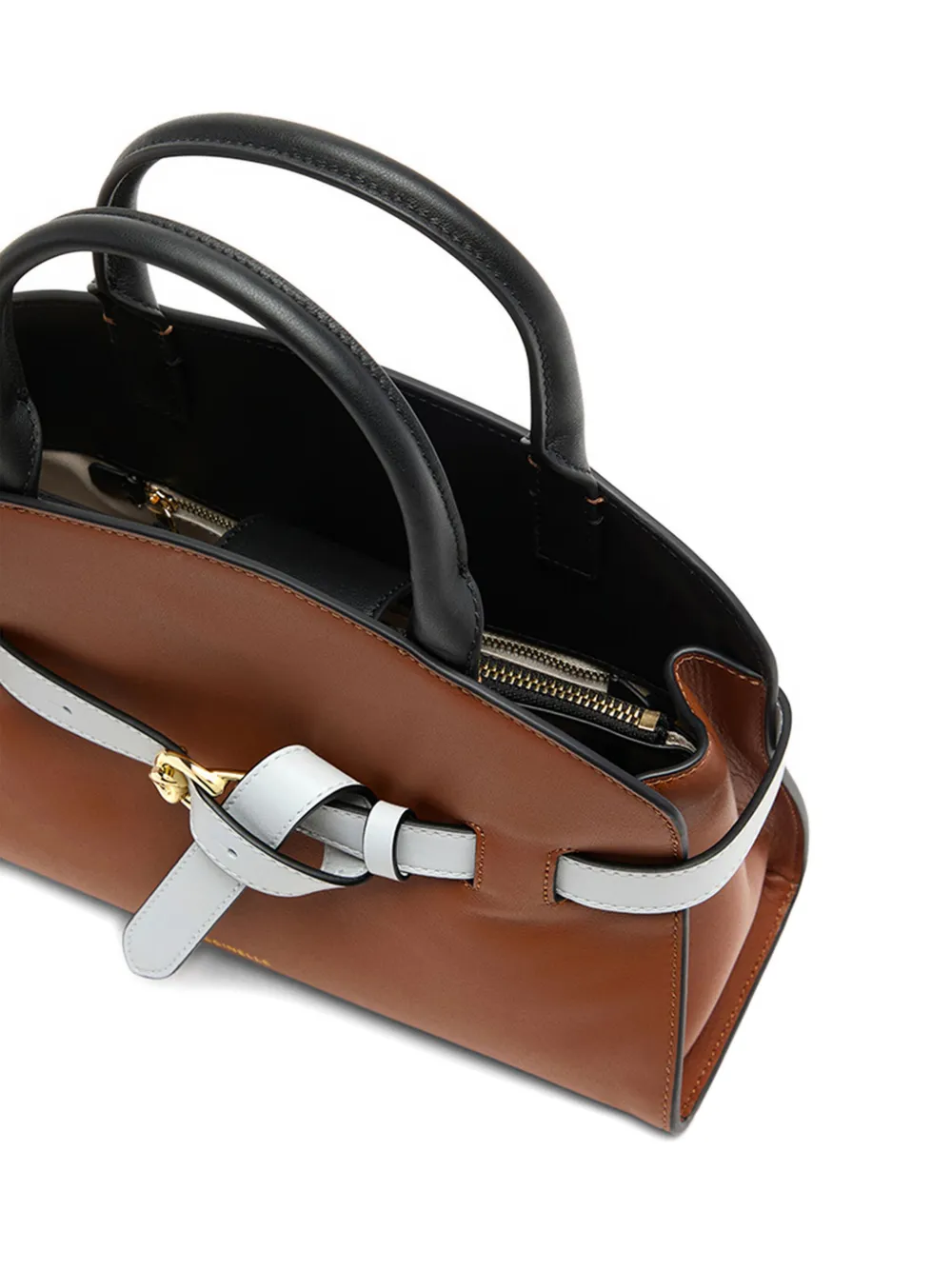 Coccinelle belt-buckle leather satchel Bruin