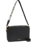 Coccinelle Tebe textured zip-top crossbody bag - Black