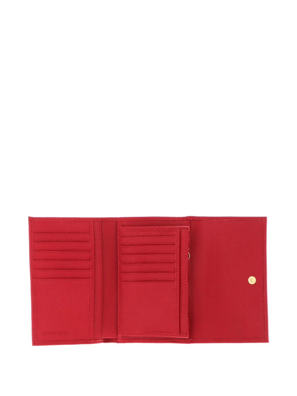 Coccinelle Trifold Leather Wallet In Red