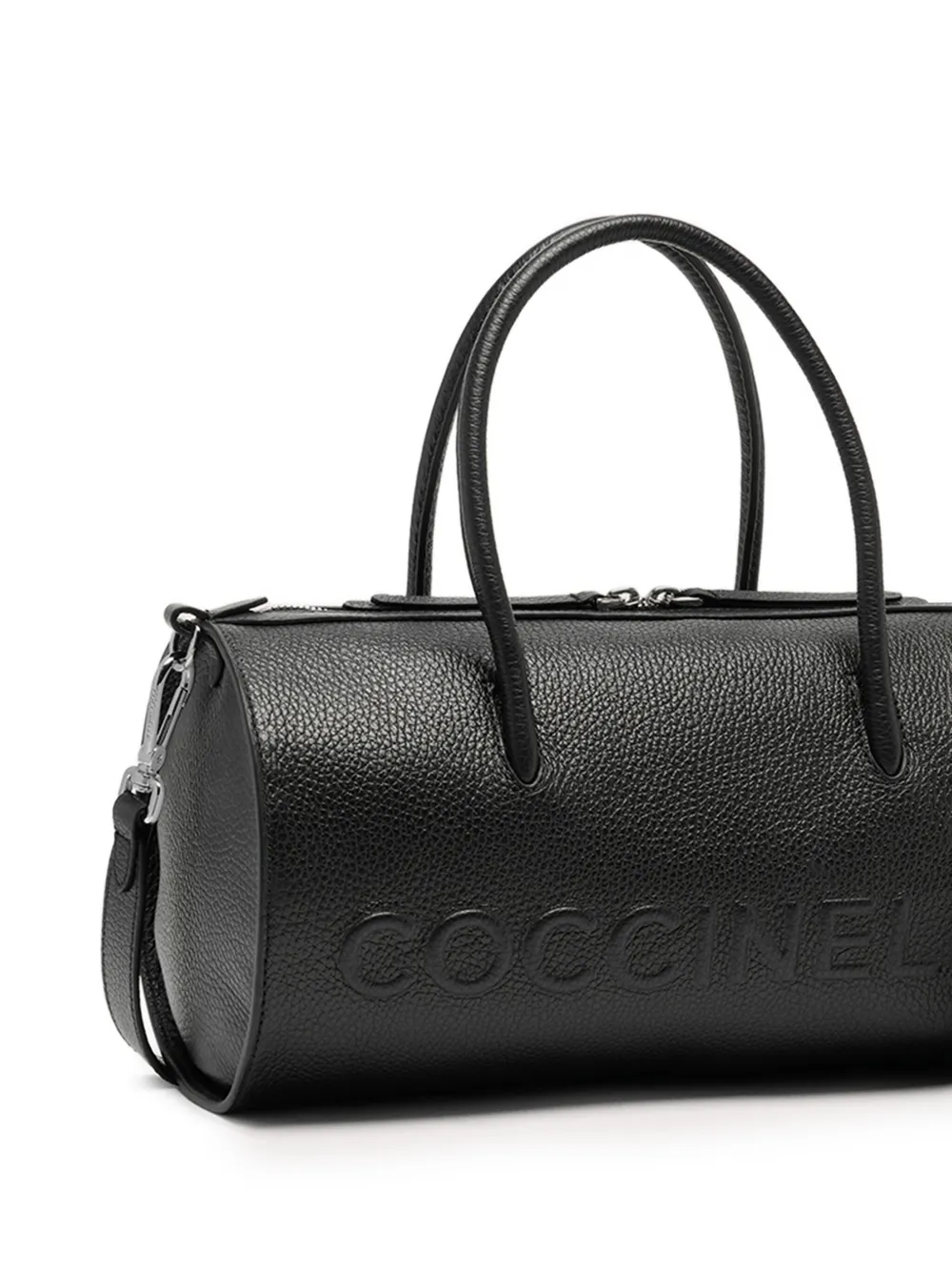 Coccinelle medium Myrtha embossed-logo hand bag Zwart