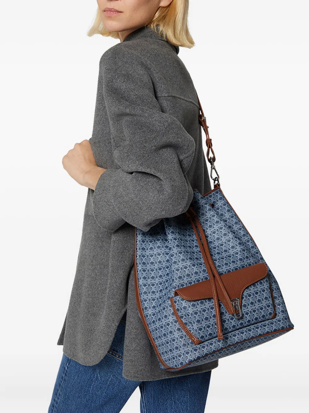 Coccinelle Beat Generation bucket-tas met trekkoord Blauw