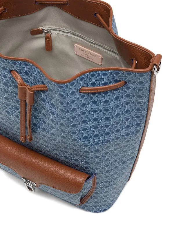 Coccinelle Beat Generation Monogram Drawstring Bucket Bag Blue FARFETCH  IN