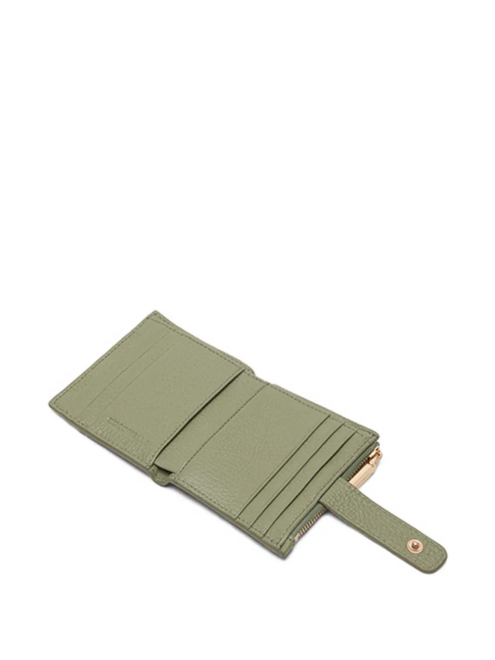 Coccinelle Metallic leren pasjeshouder met ritssluiting - Groen