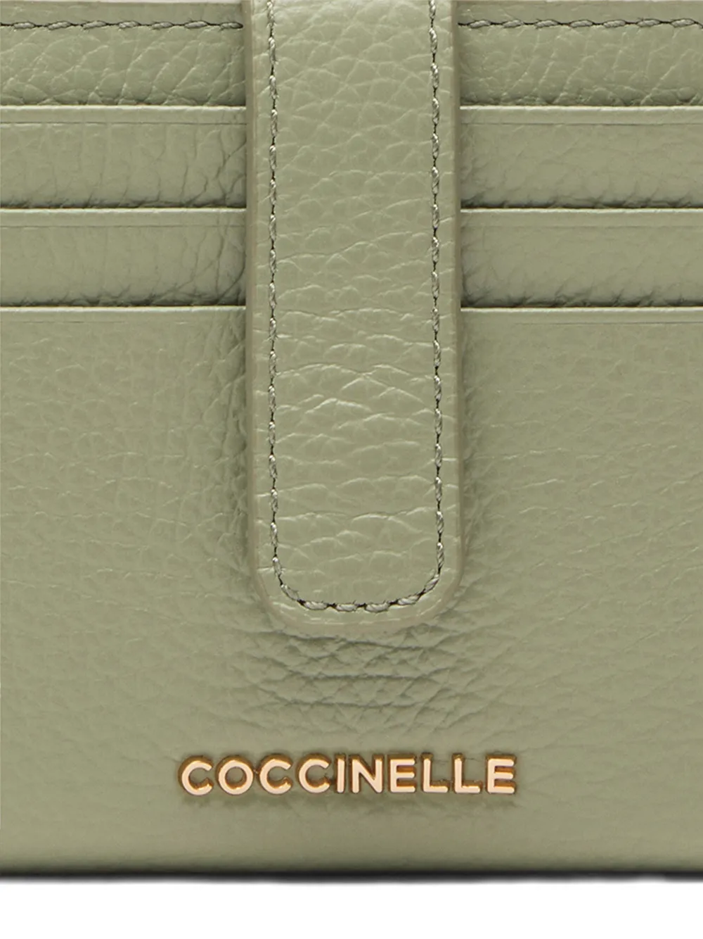 Coccinelle Metallic leren pasjeshouder met ritssluiting Groen