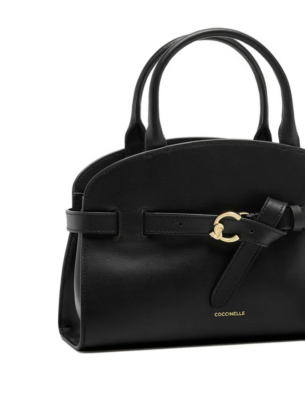 Coccinelle small Sabine knotted belt tote bag Zwart