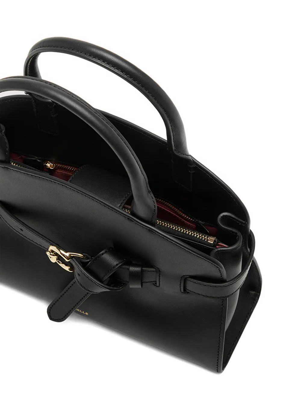Coccinelle small Sabine knotted belt tote bag Zwart