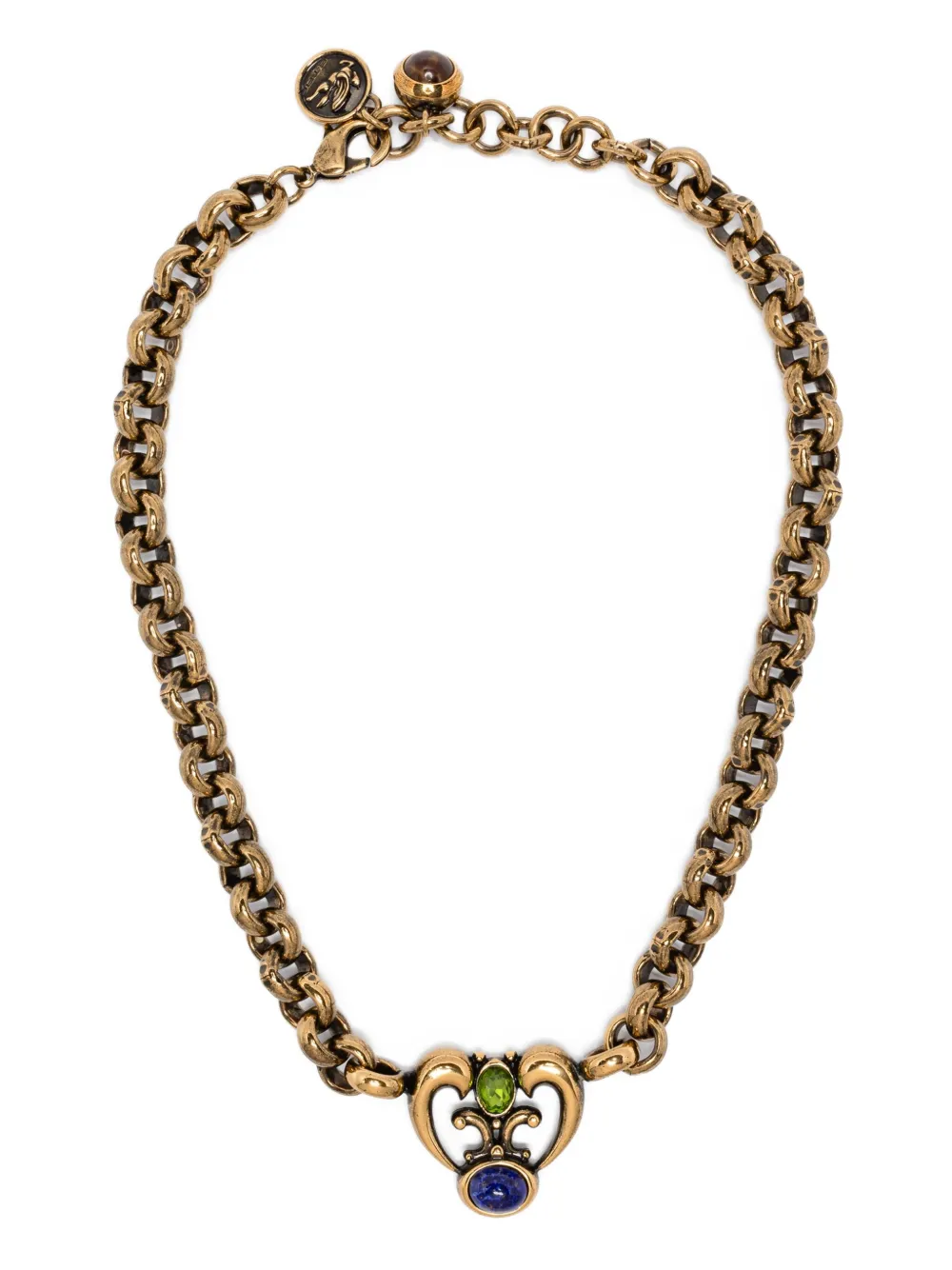 chain-link heart-pendant necklace